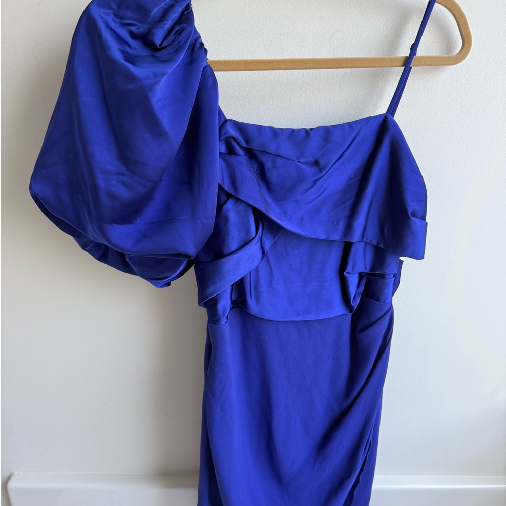 Express Royal Blue One-Shoulder Dress